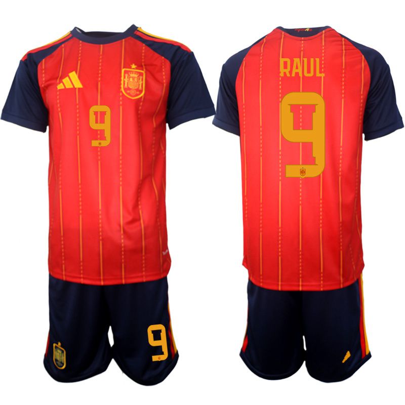 Men 2026 World Cup National Team Spain home red #9 Soccer Jersey